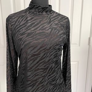 Mint Velvet Black & Bronze lurex Turtleneck, Size L